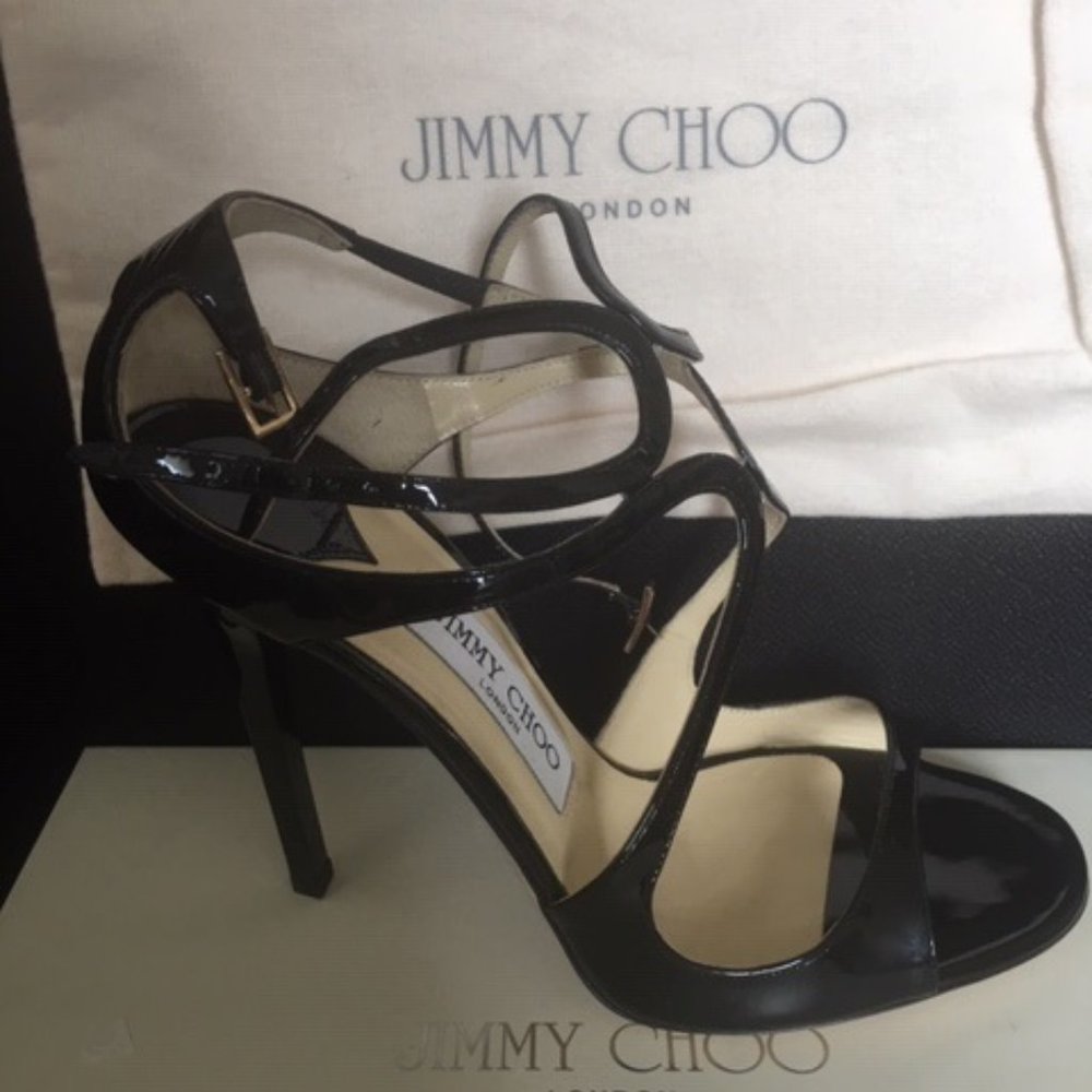 Black Patent Leather Sandals